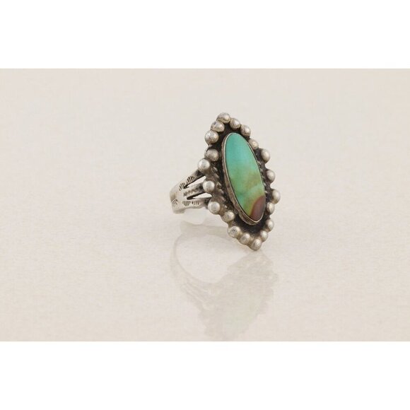Sterling Silver Natural Turquoise Ring Size 7 3/4 - Picture 7 of 7